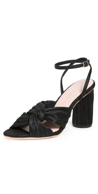 Loeffler Randall Reed Pleated Twist Sandals Black