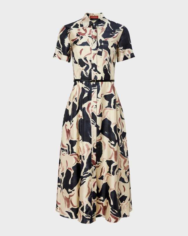 Kiera Floral Print Button-Front Shirtdress