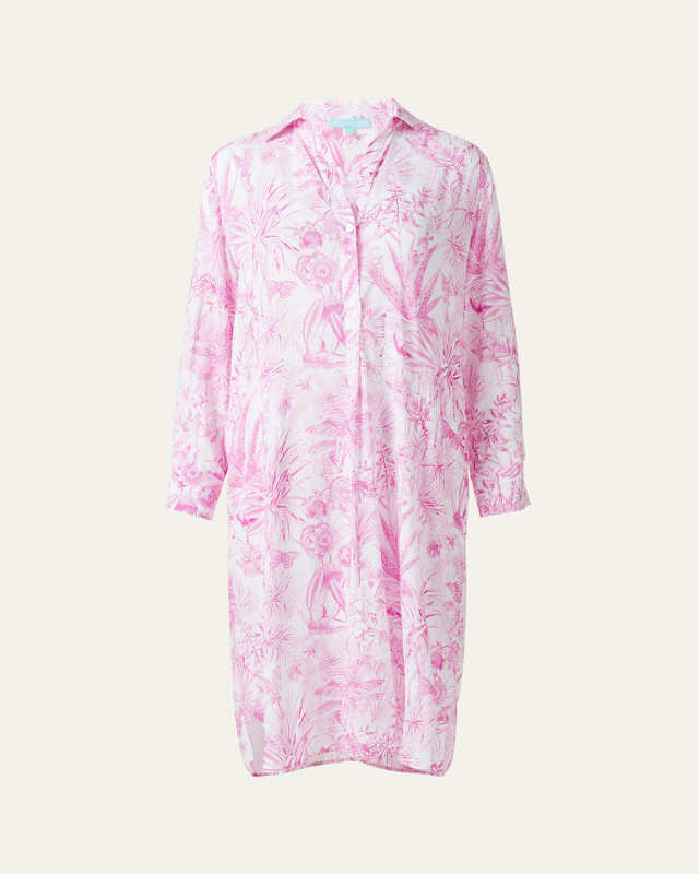 Layla Long-Sleeve Coverup Shirtdress