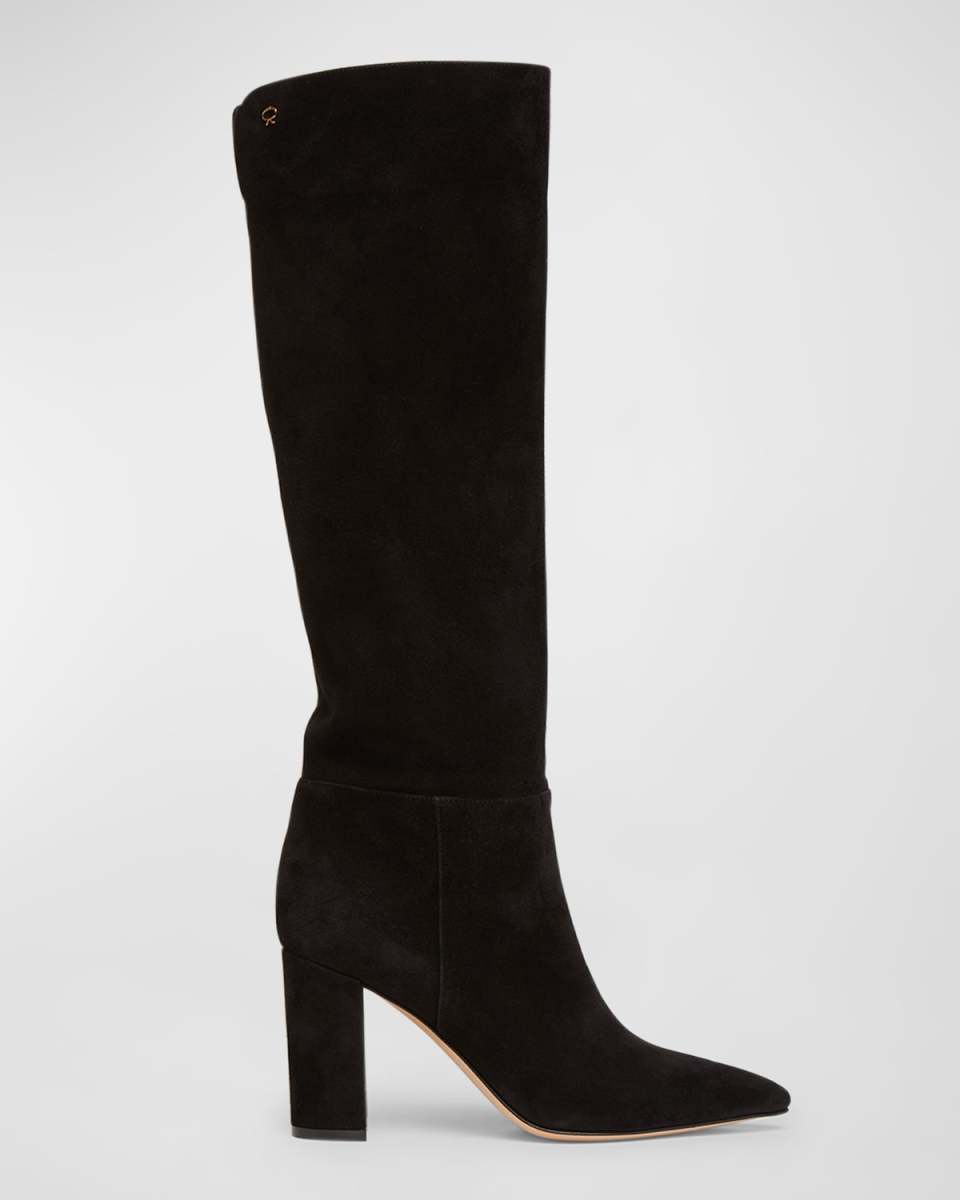 Piper Suede Block-Heel Knee Boots