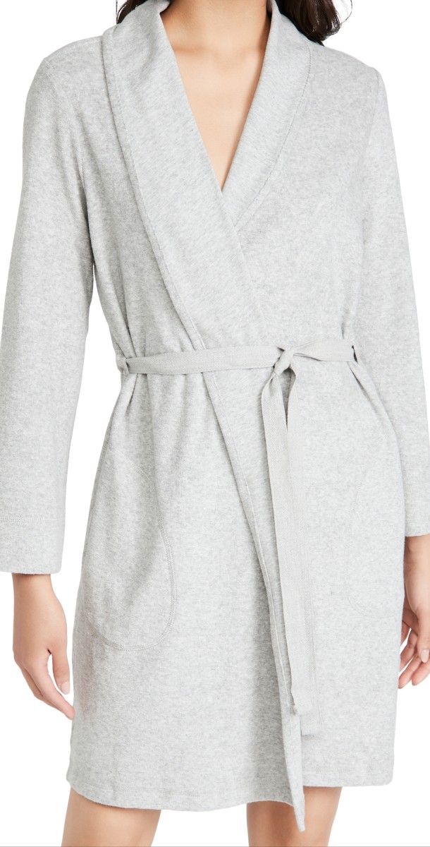 Skin Micro French Terry Robe Heather Grey