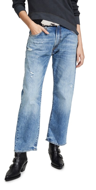 R13 Boyfriend Jeans Bain with Rips