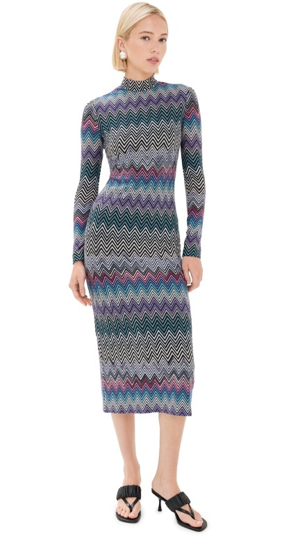 Missoni Long Dress Purple, Turquoise, Pink