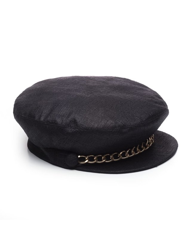 Marina Linen Marine Cap w/ Curb Chain Trim