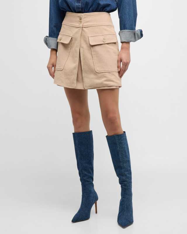 Xtra Mini Corduroy Utility Skirt