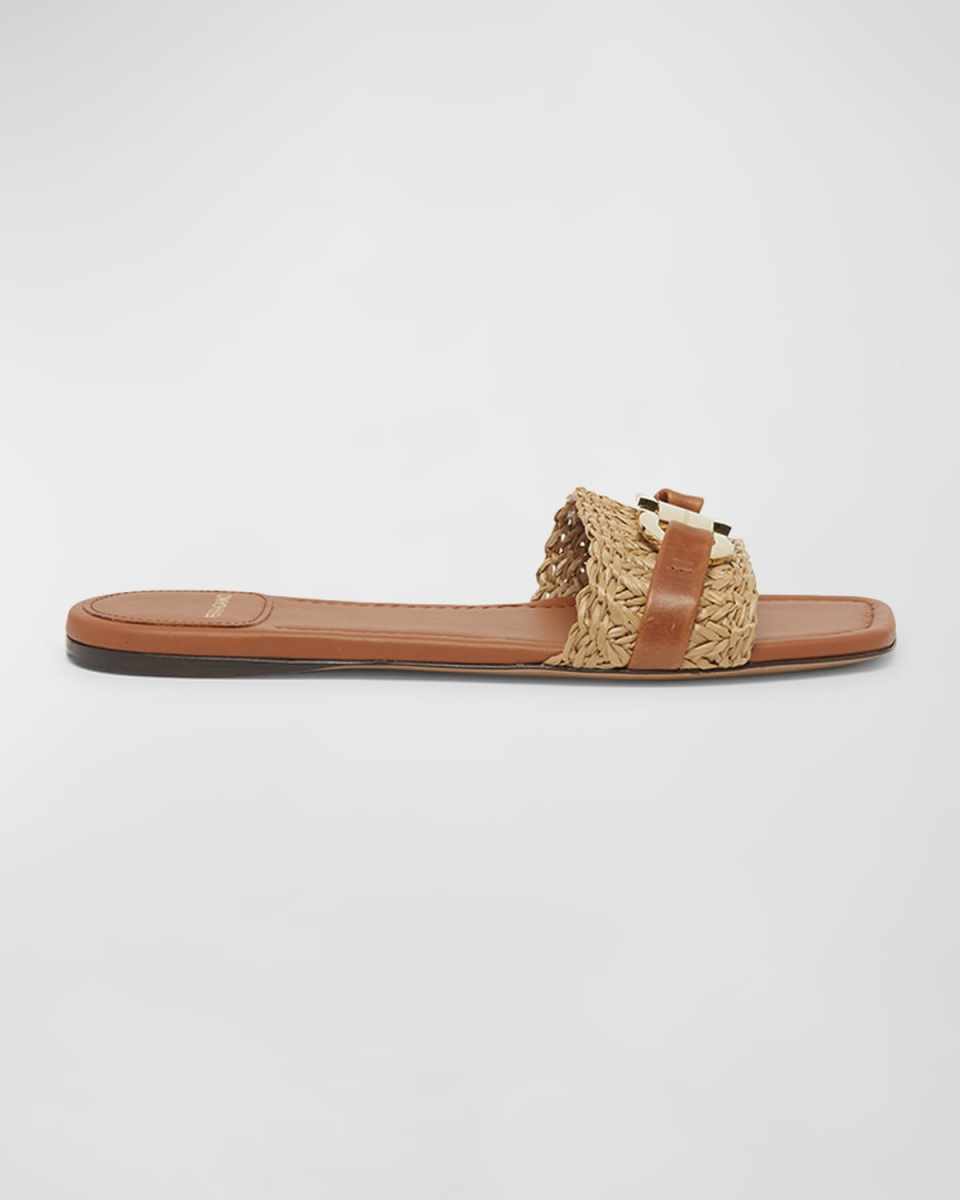 Leah Woven Bit Strap Slide Sandals