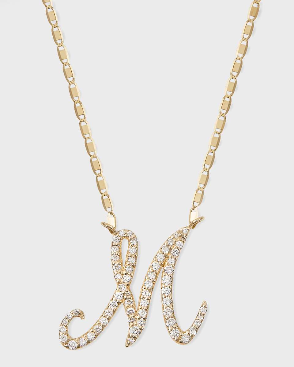 Small Flawless Malibu Diamond Initial Necklace, A-Z