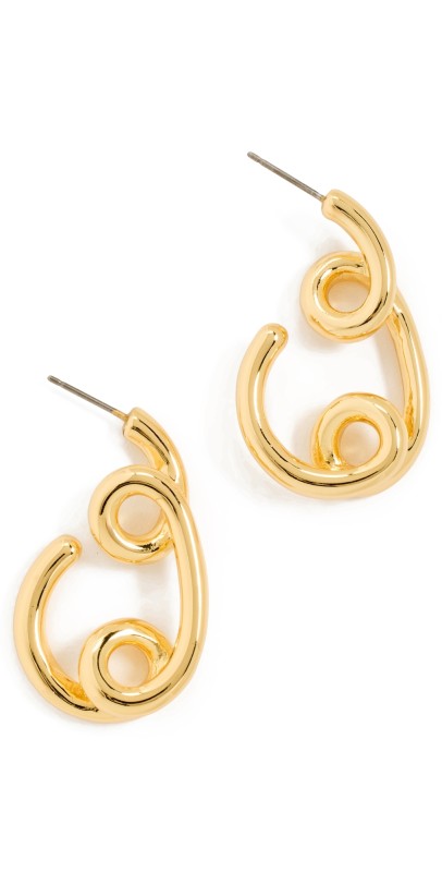 Madewell Looped Tube Large Hoop Earrings Pale Gold