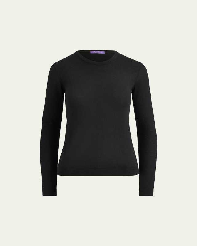 Long-Sleeve Cashmere Crewneck Sweater