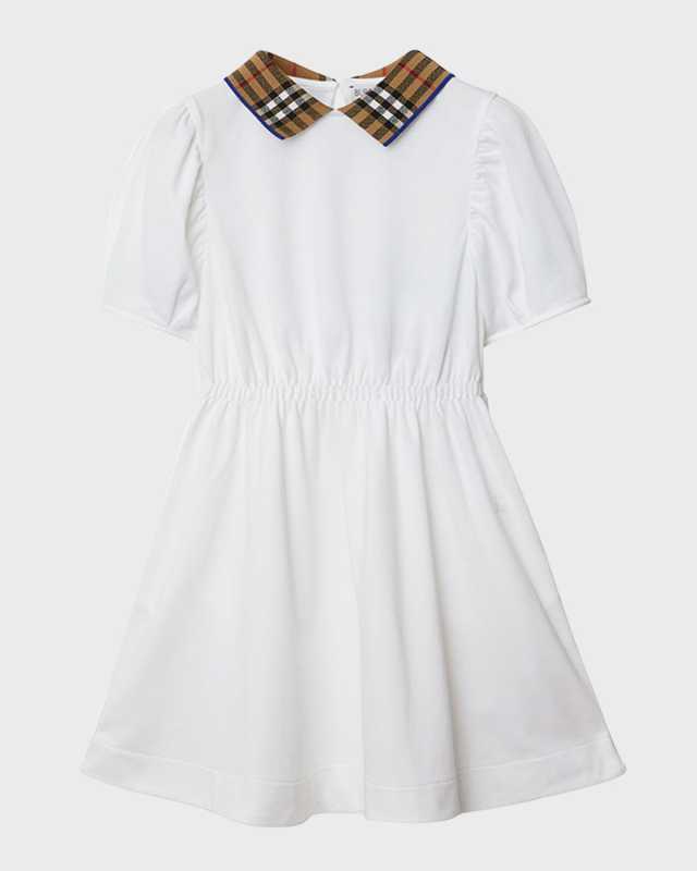 Girl's Alesea Check Rib Polo Dress, Size 3-14