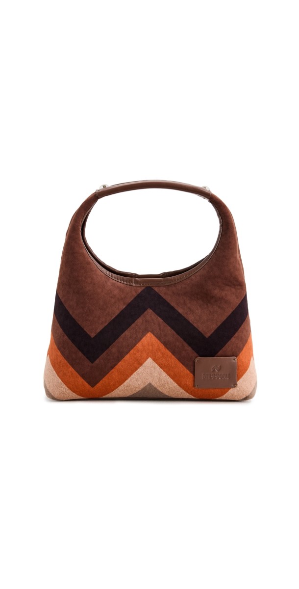 Missoni Vertical Hobo Bag Small Stampato Wave Col. Marrone