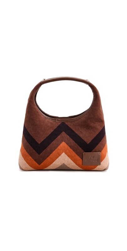 Missoni Vertical Hobo Bag Small Stampato Wave Col. Marrone