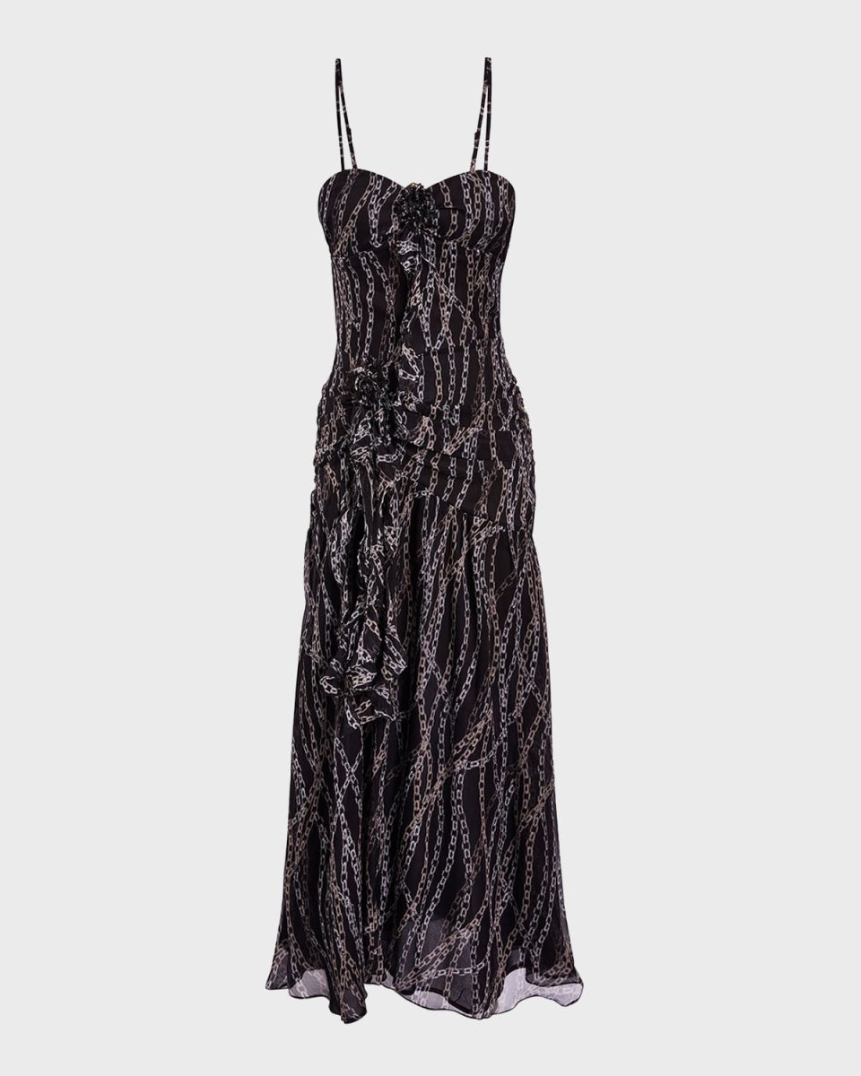 Mira Crinkled Silk Maxi Dress
