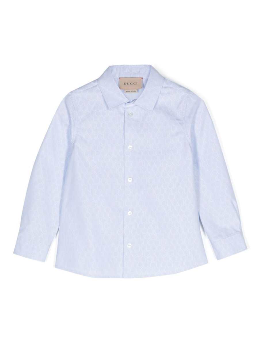 logo-jacquard cotton shirt