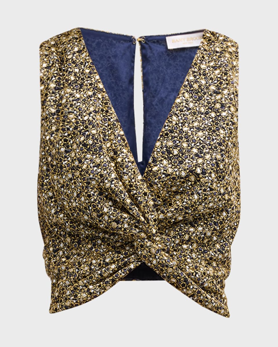 Virginia Mesh Twist-Front Blous