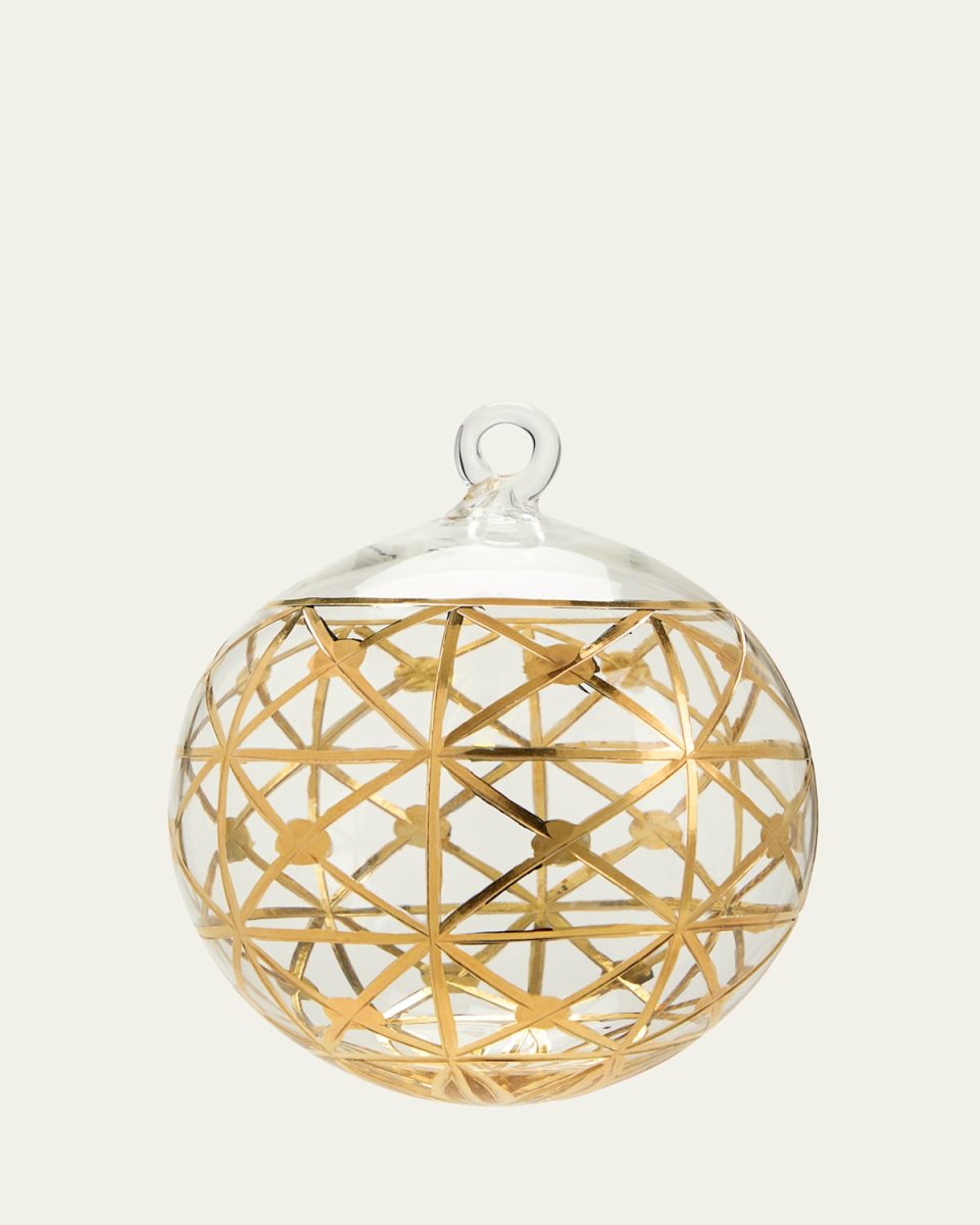 Clear Golden Triangle Pattern Christmas Ornament