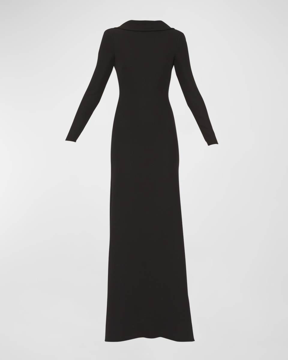 Bow Open-Back Cady Gown