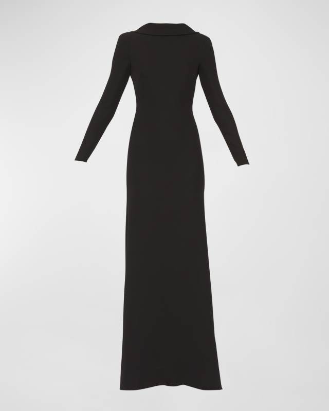 Bow Open-Back Cady Gown