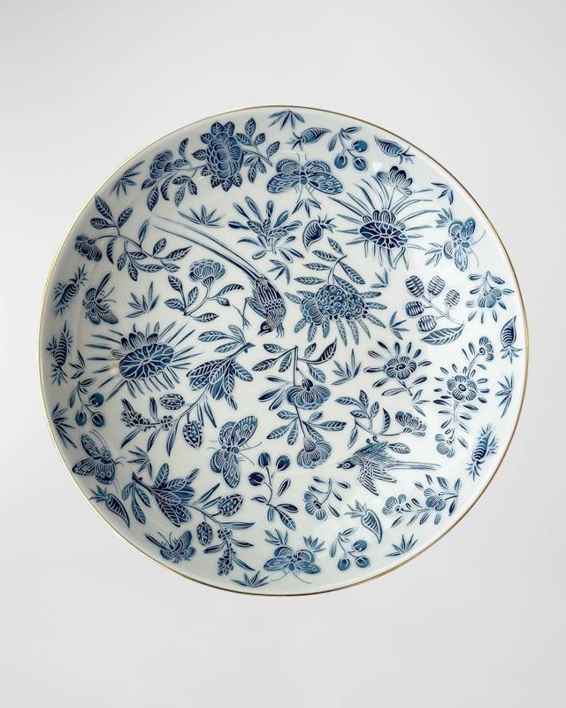 Sacred Bird & Butterfly Blue Cereal Bowl