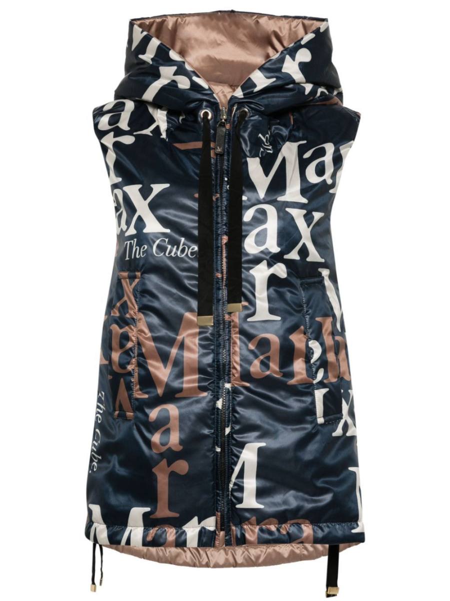 logo-print padded gilet