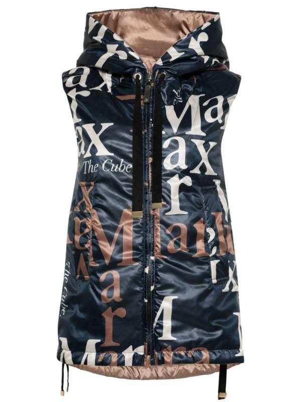 logo-print padded gilet