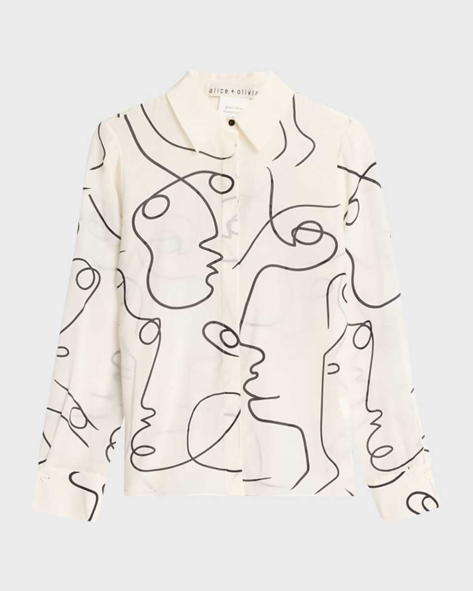 Brady Slim Button-Front Silk Shirt