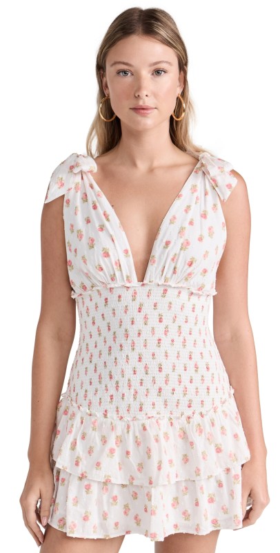 LoveShackFancy Rossi Dress Cerise Pink