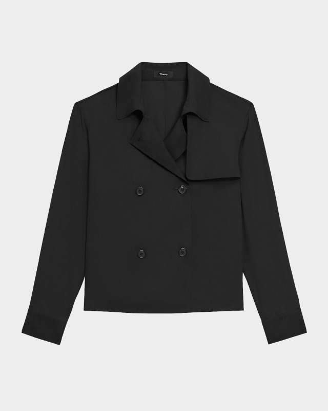 Long-Sleeve Trench Blous