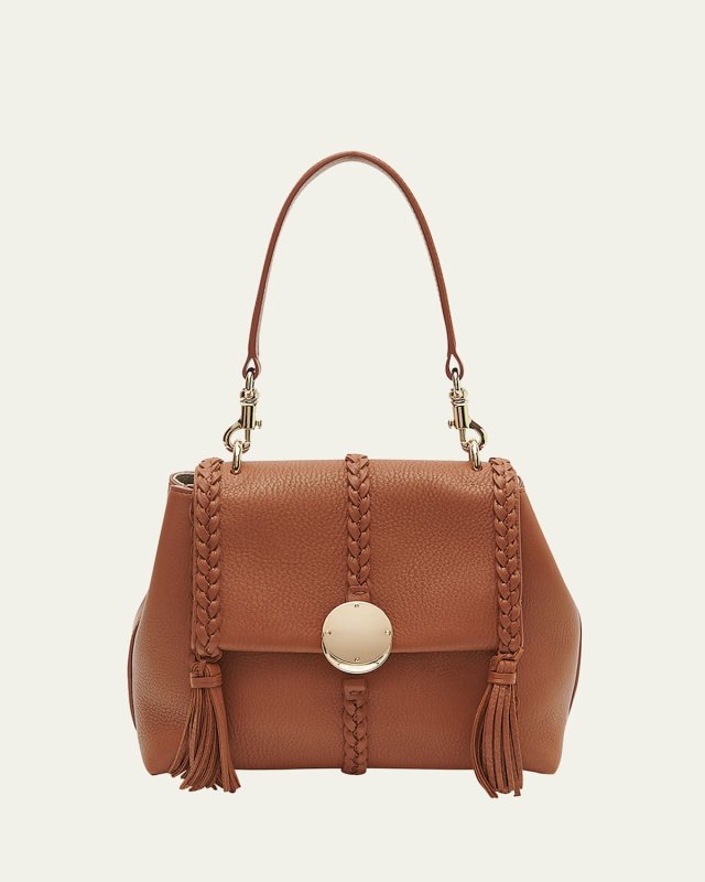 Penelope Small Top-Handle Bag in Smooth Grained Leather