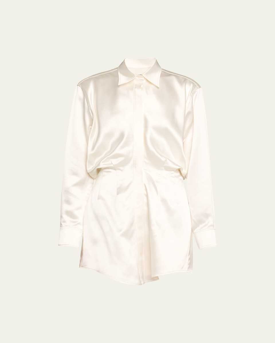 The Nouveau Silk Mini Shirtdress