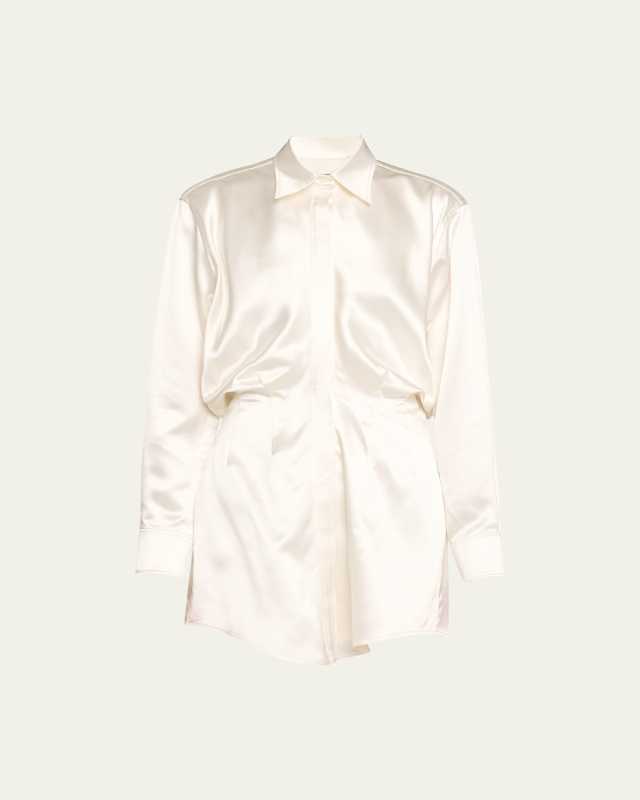 The Nouveau Silk Mini Shirtdress