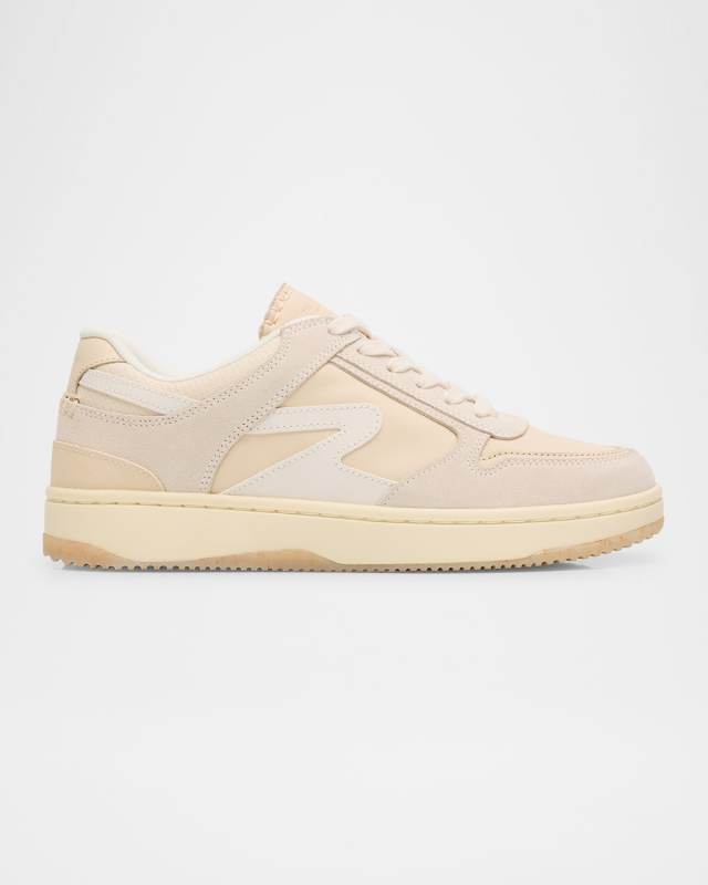 Retro Mixed Leather Tennis Sneakers