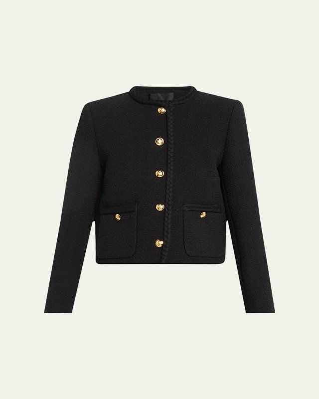 Iman Cropped Jacket with Braided Trim
