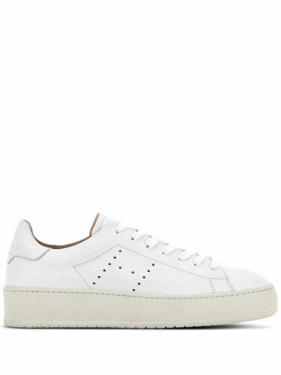 H672 lace-up leather sneakers