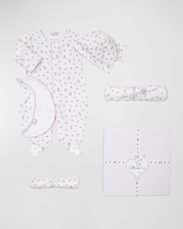 Girl's Garden Rose 5-Piece Gift Set, Size Newborn-9M