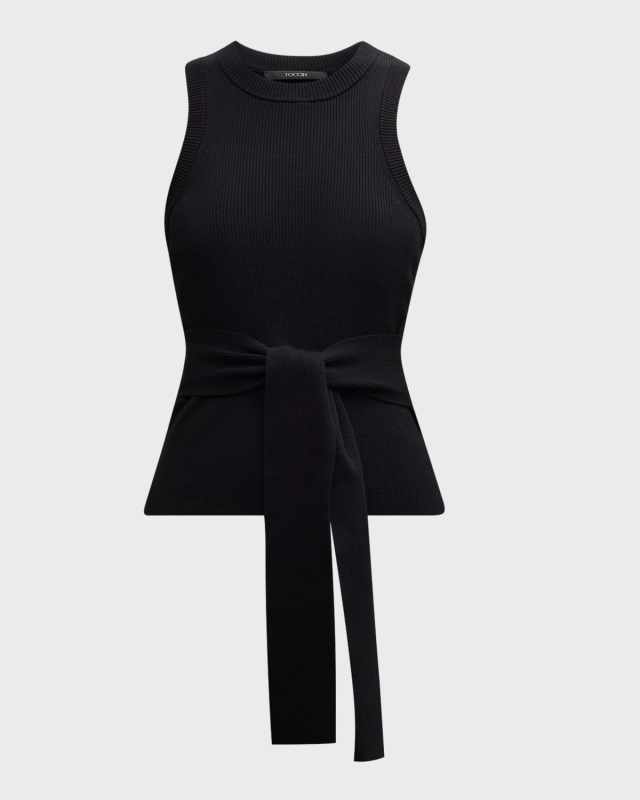 Molly Sleeveless Racerback Tie-Front Top