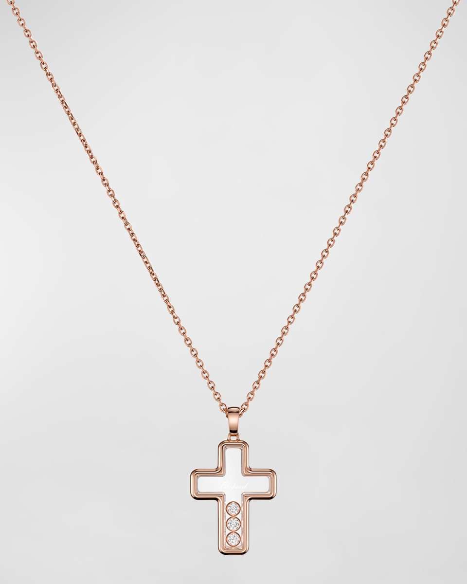 Happy Diamonds 18K Rose Gold Cross Pendant Necklace