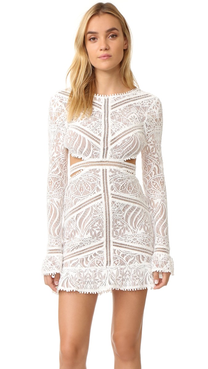 For Love & Lemons Emerie Cutout Dress White