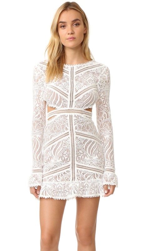 For Love & Lemons Emerie Cutout Dress White
