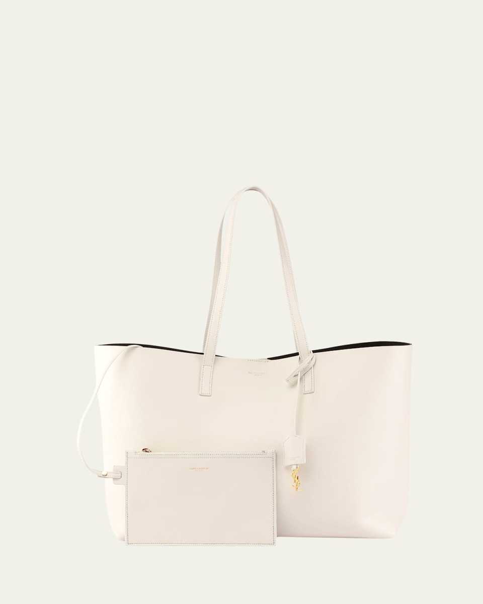 Shopping Bag East-West Tote in Smooth Leather