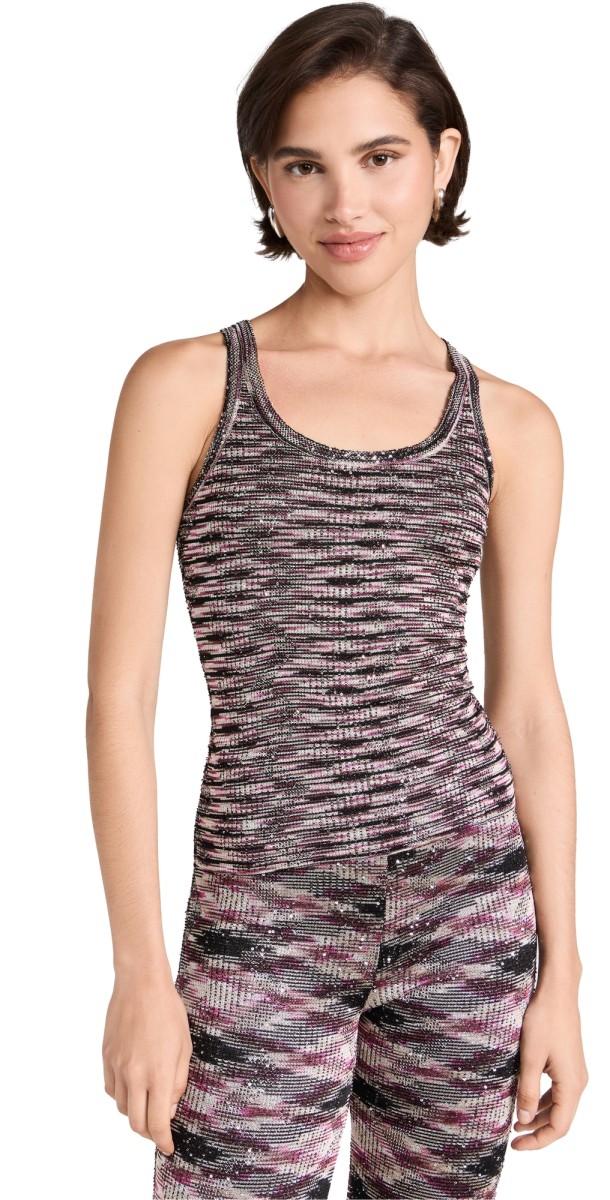 Missoni Sequin Knit Top Fuchsia-black