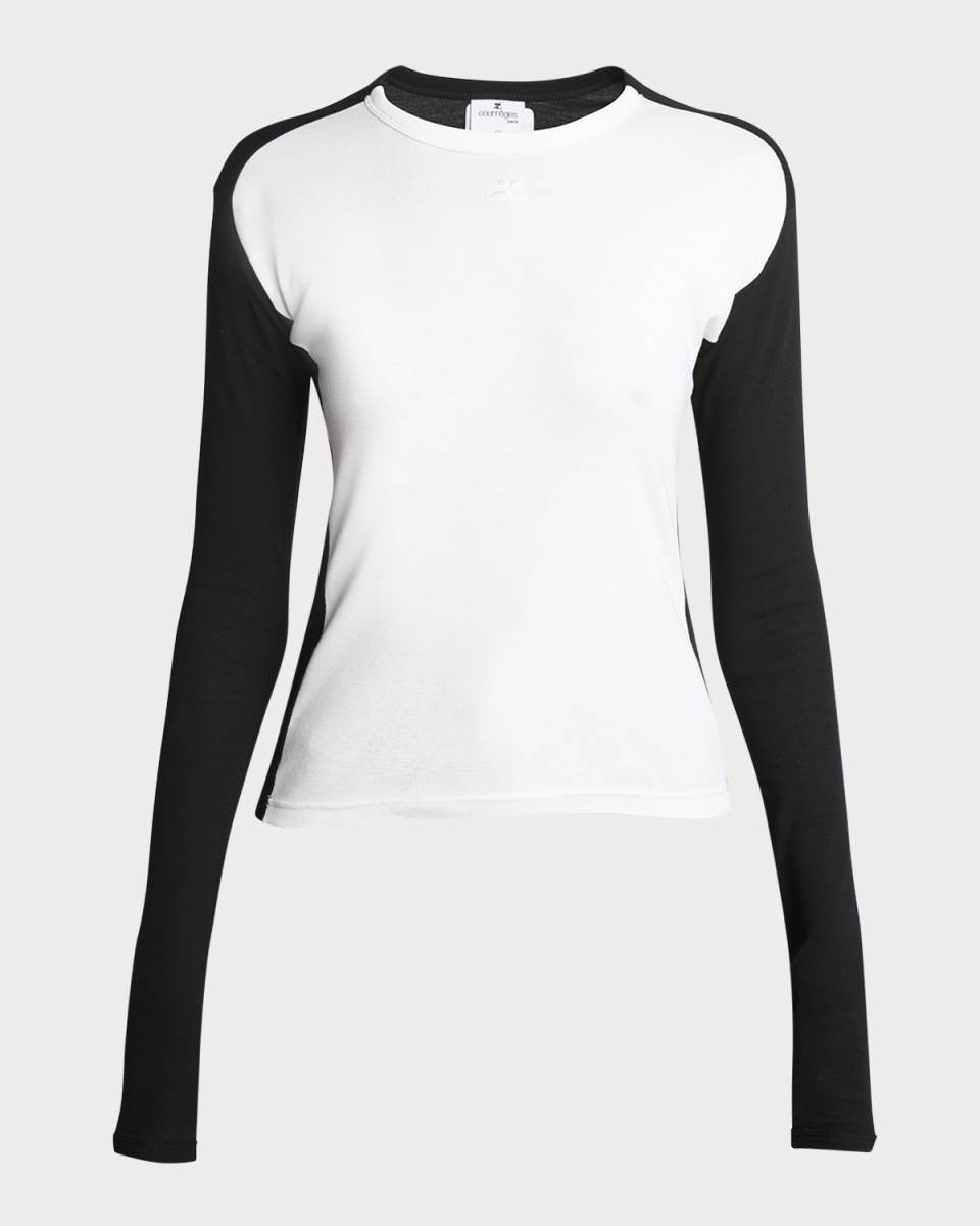 Contrast Frame Long-Sleeve T-Shirt