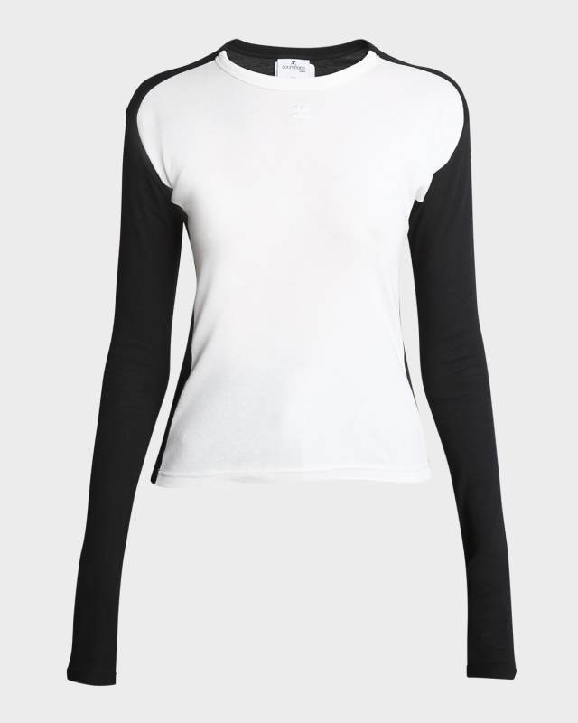 Contrast Frame Long-Sleeve T-Shirt