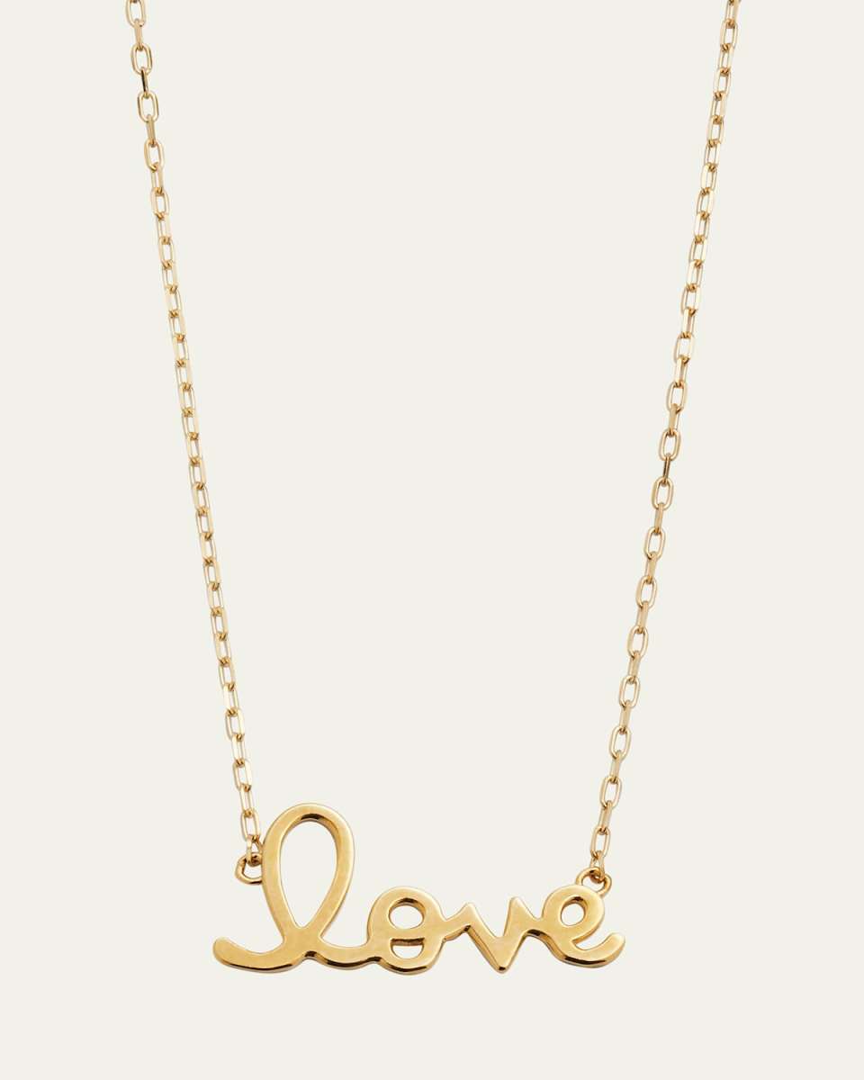 14K Yellow Gold Pure Love Script Necklace