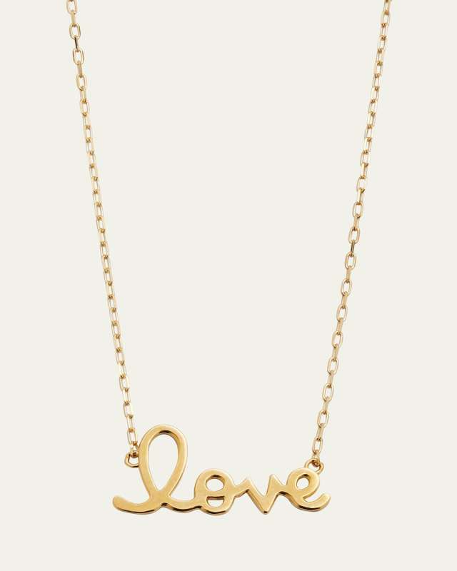 14K Yellow Gold Pure Love Script Necklace