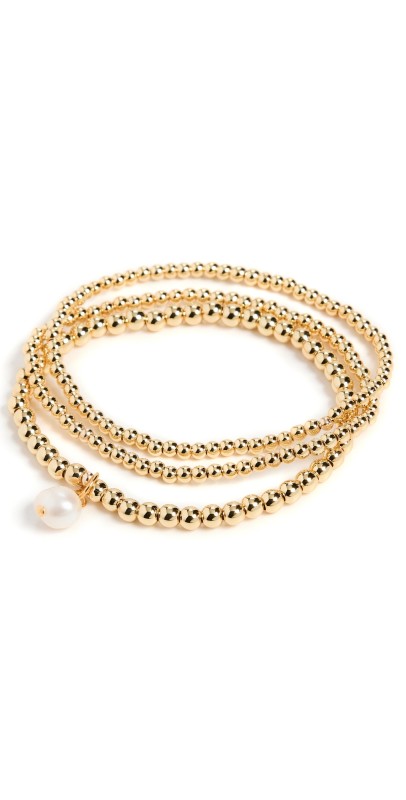 SHASHI Veronica Bracelet Set Gold/Pearl