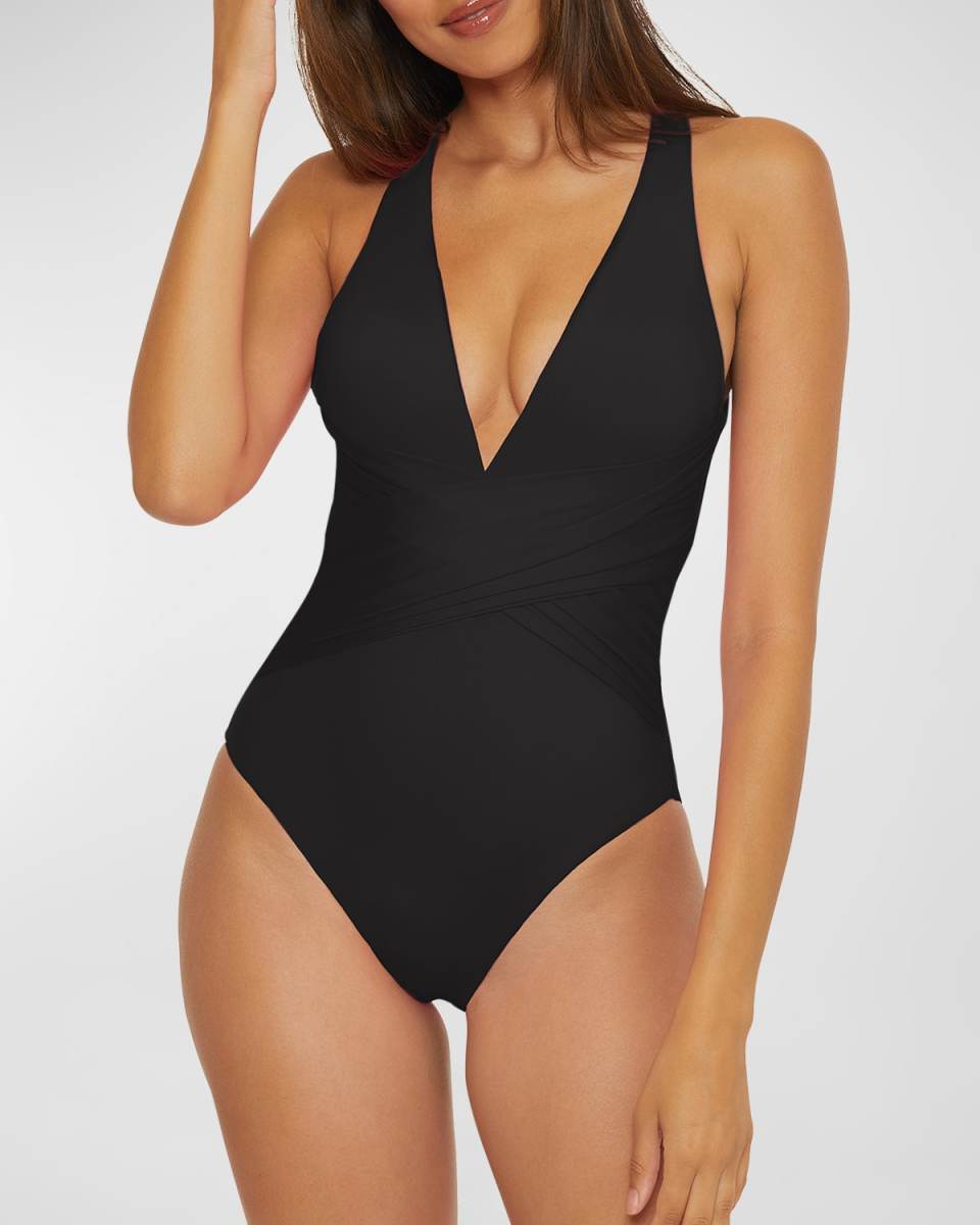 Monaco Wrap Plunge One-Piece Swimsuit