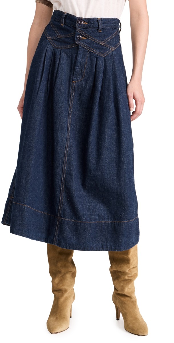 THE GREAT. The Field Skirt Rinse Wash