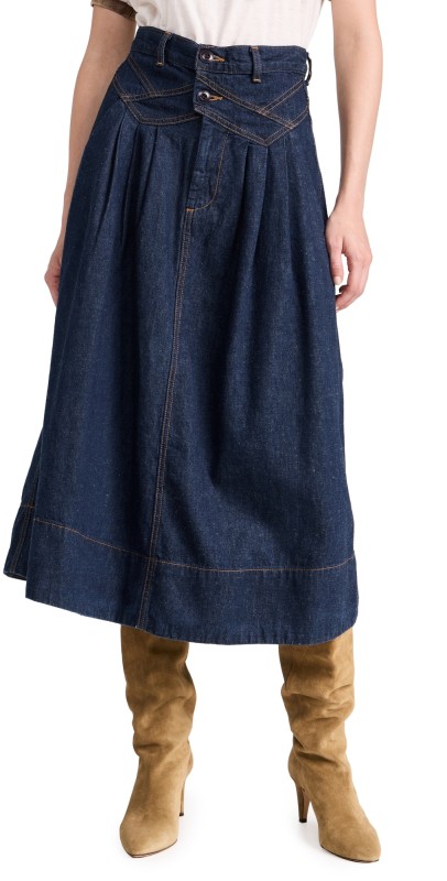 THE GREAT. The Field Skirt Rinse Wash