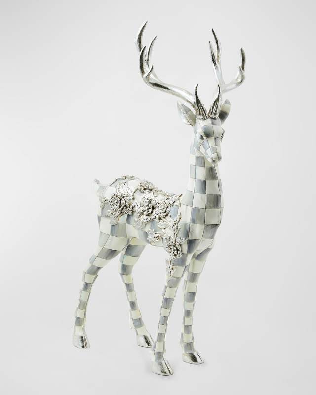 Sterling Check Standing Garland Deer